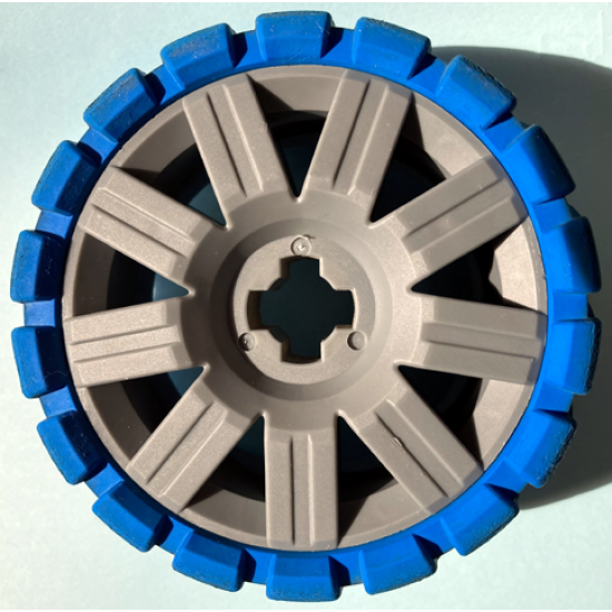 Wheel & Tire Assembly 72 x 34 with Blue Tire 94 x 40 Balloon Offset Tread