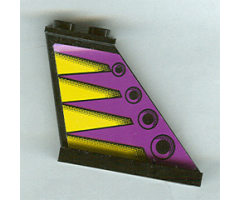 Tail 4 x 1 x 3 with Yellow Triangles and Black Circles on Purple Background Pattern on Both Sides (Stickers) - Set 8268