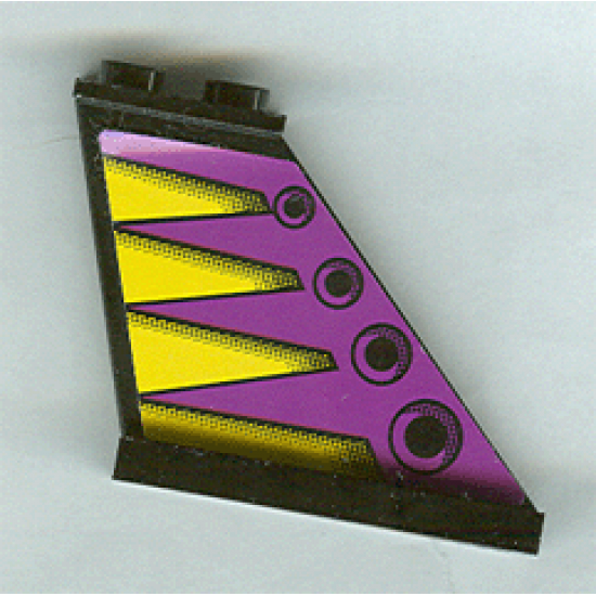 Tail 4 x 1 x 3 with Yellow Triangles and Black Circles on Purple Background Pattern on Both Sides (Stickers) - Set 8268