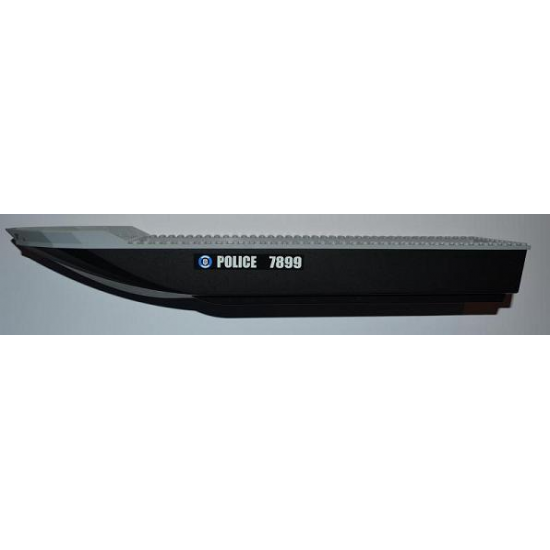 Boat Hull Unitary 51 x 12 x 6 with Light Bluish Gray Top with 'POLICE 7899' Pattern on Both Sides (Stickers) - Set 7899