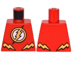 Torso Batman Yellow Circle and Lightning Bolts (DC The Flash Logo) Pattern