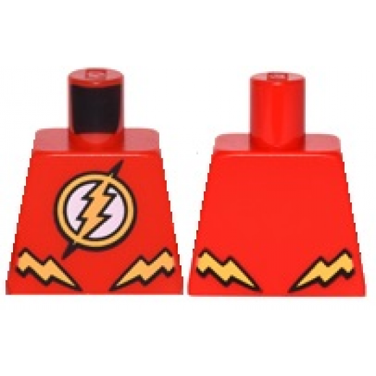 Torso Batman Yellow Circle and Lightning Bolts (DC The Flash Logo) Pattern