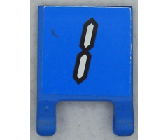 Flag 2 x 2 Square with White Number 1 with Black Outline on Blue Background Pattern (Sticker) - Set 3569