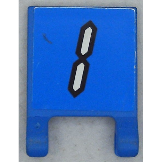 Flag 2 x 2 Square with White Number 1 with Black Outline on Blue Background Pattern (Sticker) - Set 3569
