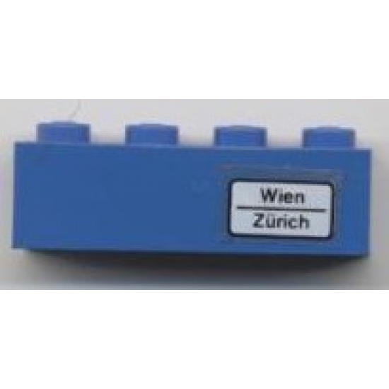 Brick 1 x 4 with 'Wien - Zürich' Pattern (Sticker) - Set 7710/7818