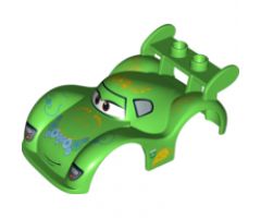 Duplo, Vehicle Car Body 2 Studs on Spoiler Wide Fenders with Cars Carla Veloso Pattern