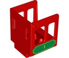 Duplo, Train Steam Engine Cabin with Green Plaque and Number 1 Pattern
