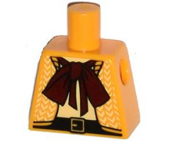 Torso Female Open Herringbone Jacket, Dark Red Bow Tie Scarf, Black Belt with Gold Buckle Pattern