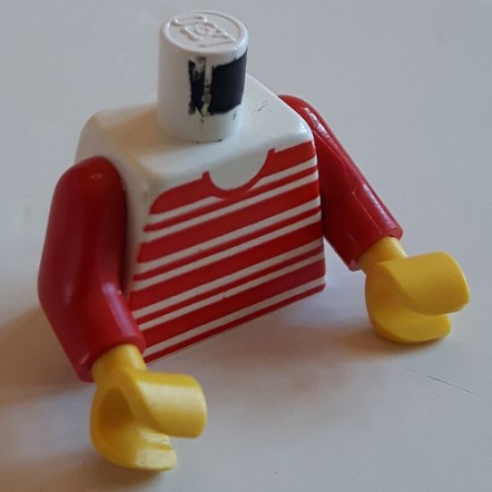 Torso Horizontal Red Stripes Pattern / Red Arms / Yellow Hands