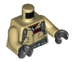 Torso Ghostbusters Jumpsuit with 'W.Z.' ID Badge and 'Winston' on Reverse Pattern / Tan Arms / Black Hands