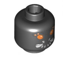 Minifigure, Head Alien with Red Eyes and White Fangs Pattern - Blocked Open Stud