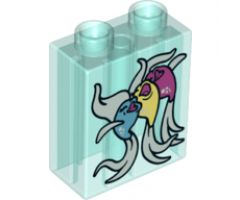 Duplo, Brick 1 x 2 x 2 with 3 Singing Fish Pattern