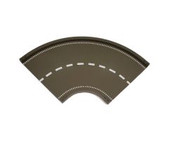 Baseplate, Road 24 x 24 Ramp, Curved (16w surface) with White Center Stripe Pattern
