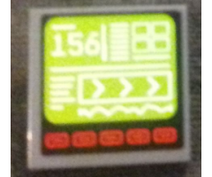 Tile 2 x 2 with Computer Screen with '156', White Lines and Red Buttons Pattern (Sticker) - Set 76023