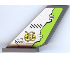 Tail Shuttle with Circuitry and Lime Edge Pattern on Both Sides (Stickers) - Set 8108