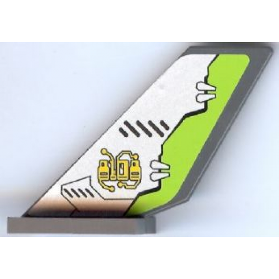 Tail Shuttle with Circuitry and Lime Edge Pattern on Both Sides (Stickers) - Set 8108