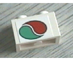 Brick 1 x 2 with Octan Logo Pattern (Sticker) - Set 6335