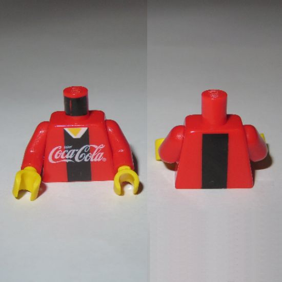 Torso Coca-Cola Logo with V-Neck Shirt and Black Stripe Pattern / Red Arms / Yellow Hands