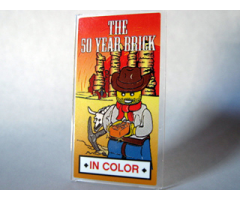 Glass for Window 1 x 4 x 6 with 'THE 50 YEAR BRICK' Movie Poster Pattern (Sticker) - Set 10184