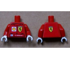 Torso Racers Ferrari/Shell front, Ferrari Logo back (Stickers) with K. Raikkonen Name Pattern / Red Arms / White Hands