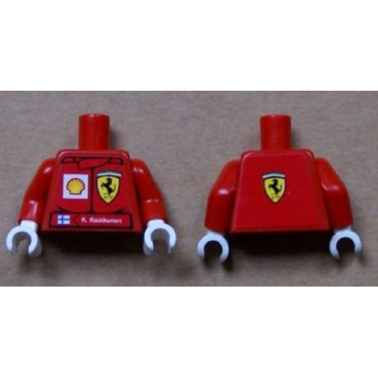 Torso Racers Ferrari/Shell front, Ferrari Logo back (Stickers) with K. Raikkonen Name Pattern / Red Arms / White Hands