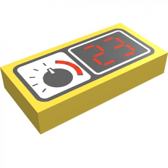 Tile 1 x 2 with Gauge and 23 Pattern