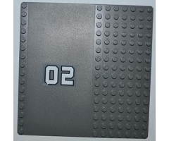 Baseplate, Road 16 x 16 with Driveway and '02' at Middle Pattern (Sticker) - Set 7945