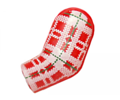 Arm, Left with Plaid Shirt with Green Dotted Lines Pattern