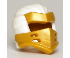 Minifigure, Headgear Ninjago Wrap Type 7 with 4 Slits on Front and White Fabric Pattern