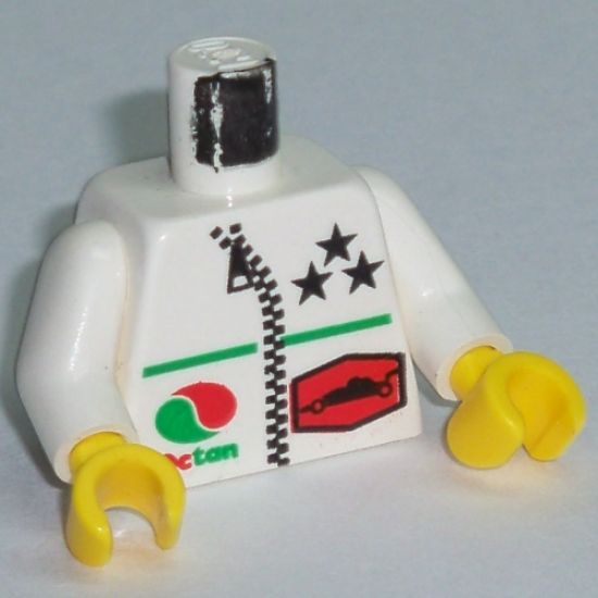 Torso Octan Logo and 3 Stars and Zipper Pattern / White Arms / Yellow Hands