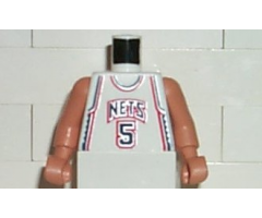 Torso NBA New Jersey Nets #5 (White Jersey) Pattern / Nougat NBA Arms / Nougat Hands