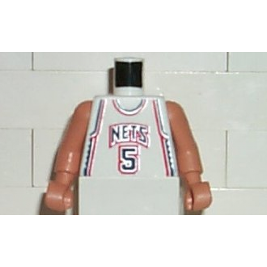 Torso NBA New Jersey Nets #5 (White Jersey) Pattern / Nougat NBA Arms / Nougat Hands