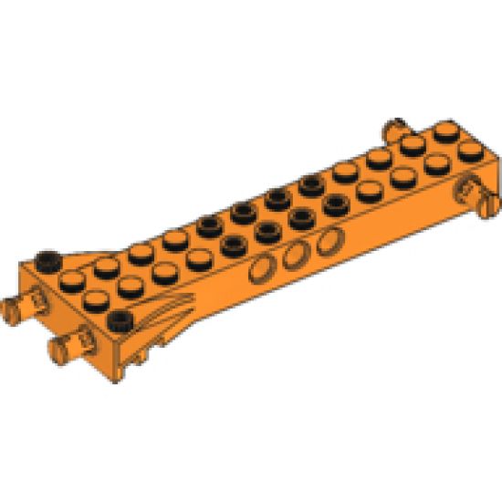 Brick, Modified 2 x 12 with 2 Side Pins and 2 End Pins, Technic Holes, and 4W Flared End