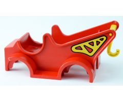 Duplo, Vehicle Car Body Truck with Crane Pattern (Fits over Car Base 2 x 6) with Yellow Duplo Hook Long with Cross Bar