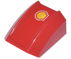 Slope, Curved 2 x 2 Lip with Shell Logo Pattern Left (Sticker) - Sets 8375 / 8654 / 8672 / 8673
