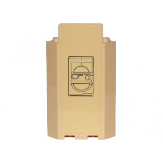 Panel 3 x 3 x 6 Corner Wall without Bottom Indentations with SW Cloud City Black Lines and Semicircles Pattern (Sticker) - Set 75222