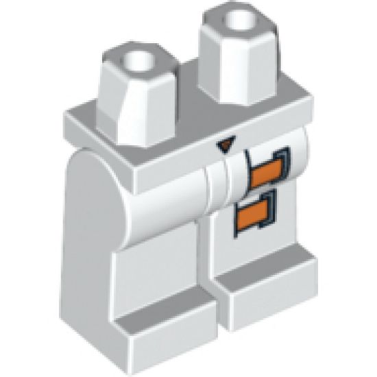 Hips and Legs with Black Triangle and 2 Orange Buckles on Left Leg Pattern