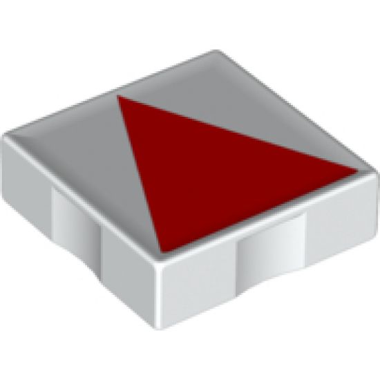 Duplo, Tile 2 x 2 with Shape Red Isosceles Triangle Pattern