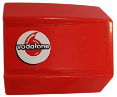 Slope, Curved 2 x 2 Lip with Vodafone Logo Pattern Left (Sticker) - Sets 8672 / 8673
