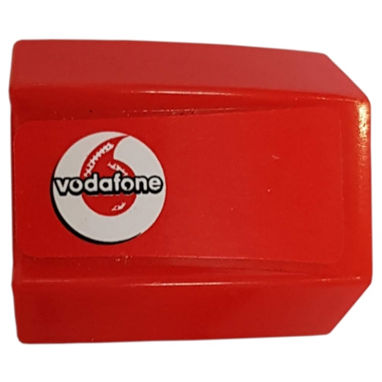 Slope, Curved 2 x 2 Lip with Vodafone Logo Pattern Left (Sticker) - Sets 8672 / 8673