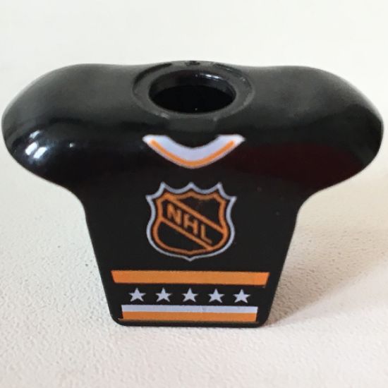 Minifigure, Body Wear Hockey Body Armor with NHL Logo and White Number 1 Pattern