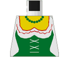 Torso Castle Forestman Green Corset and Necklace Pattern, Inside with Ribs (Reissue)