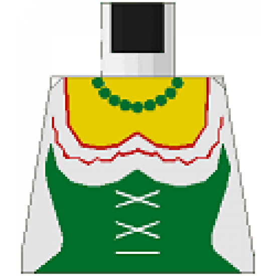 Torso Castle Forestman Green Corset and Necklace Pattern, Inside with Ribs (Reissue)