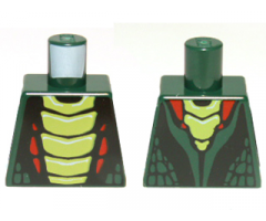 Torso Ninjago Snake with Lime and Red Scales Pattern (Acidicus)