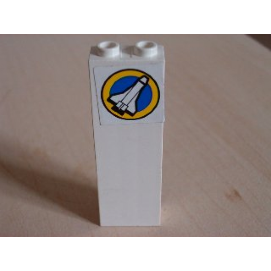 Brick 1 x 2 x 5 with Space Port Logo Shuttle Pointing Right Pattern (Sticker) - Set 6456