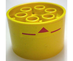 Wheel 20 x 30 Technic with Red Triangle and Lines Pattern (Stickers) - Set 10026