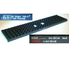 Train Base 6 x 24 with 3 Round Holes Each End with 'BD Stalgul Kgb m² BW Phonings' and 'CG22 Uns 20164 MaK n-Unt 20168' Pattern (Stickers) - Set 7898
