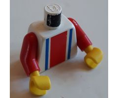 Torso Vertical Striped Red/Blue Pattern / Red Arms / Yellow Hands