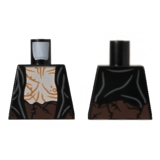 Torso LotR Jacket over Bare Chest, Dark Brown Sash Pattern