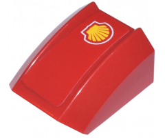 Slope, Curved 2 x 2 Lip with Shell Logo Pattern Right (Sticker) - Sets 8375 / 8654 / 8672 / 8673